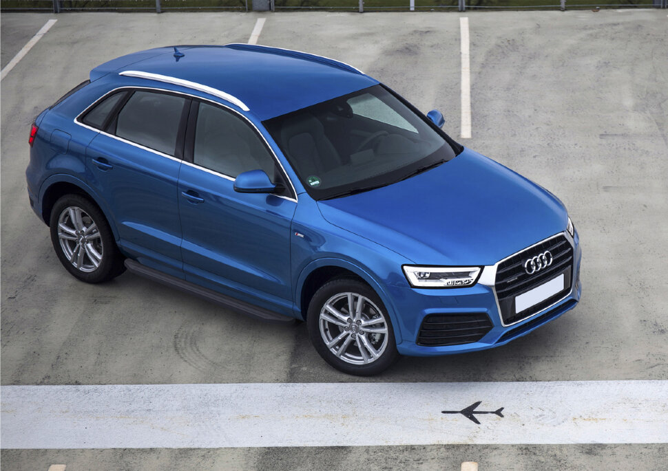 Пороги площадки (подножки) "Premium-Black" Rival для Audi Q3 I 2011-2018, 173 см, 2 шт., алюминий, A173ALB.0301.1 купить недорого