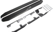 Пороги площадки (подножки) "Premium-Black" Rival для Audi Q3 I 2011-2018, 173 см, 2 шт., алюминий, A173ALB.0301.1 с инструкцией и сертификатом