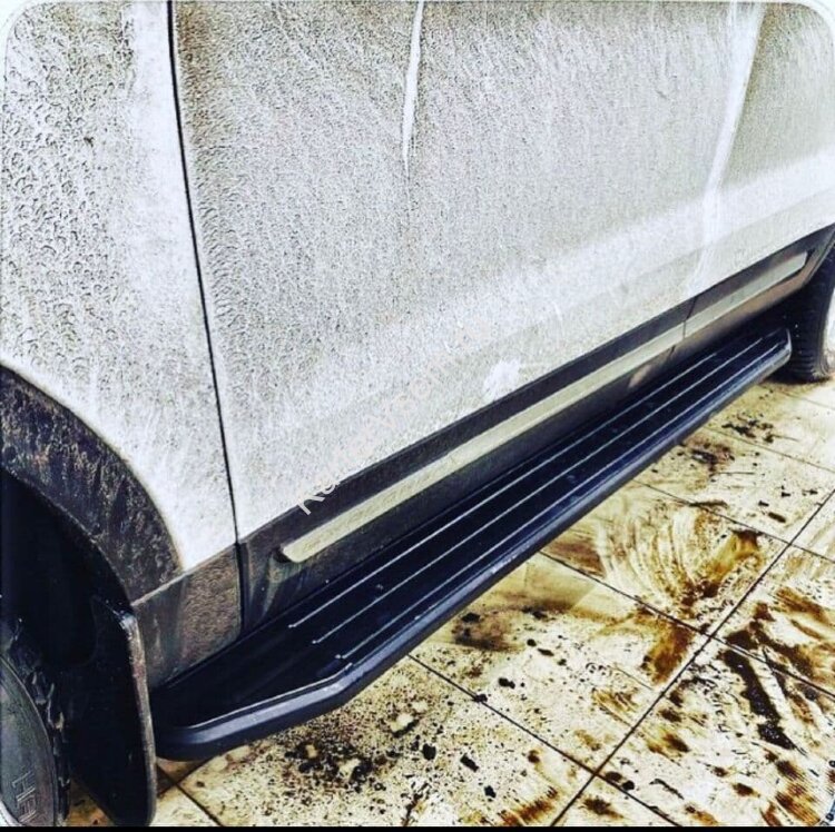 Пороги площадки (подножки) "Premium-Black" Rival для Land Rover Discovery Sport 2014-2019, 180 см, 2 шт., алюминий, A180ALB.3103.1 с инструкцией и сертификатом