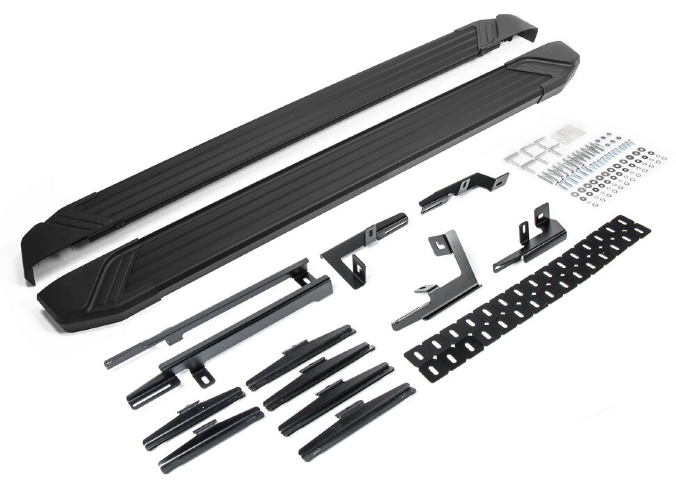 Пороги площадки (подножки) "Black" Rival для Toyota Highlander U50 2013-2020, 180 см, 2 шт., алюминий, F180ALB.5706.1 высокого качества