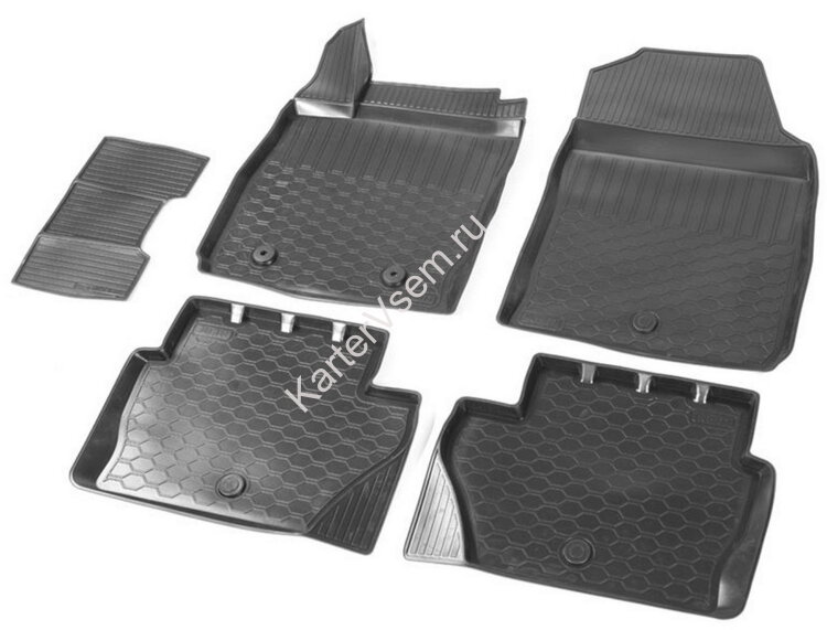 Коврики в салон автомобиля Rival для Ford EcoSport 2014-2019, полиуретан, с крепежом, 5 частей, 11803001