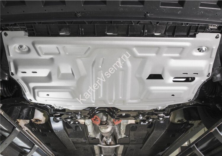 Защита картера и КПП Rival для Volkswagen Polo V седан 2010-2020, штампованная, алюминий 3 мм, с крепежом, 333.5842.1