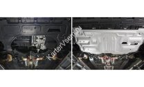 Защита картера и КПП Rival для Volkswagen Polo V седан 2010-2020, штампованная, алюминий 3 мм, с крепежом, 333.5842.1
