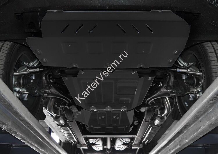 Защита радиатора, картера, КПП и РК Rival для Mercedes-Benz G-klasse W464 2018-н.в., сталь 3 мм, 4 части, с крепежом, штампованная, K222.3946.1