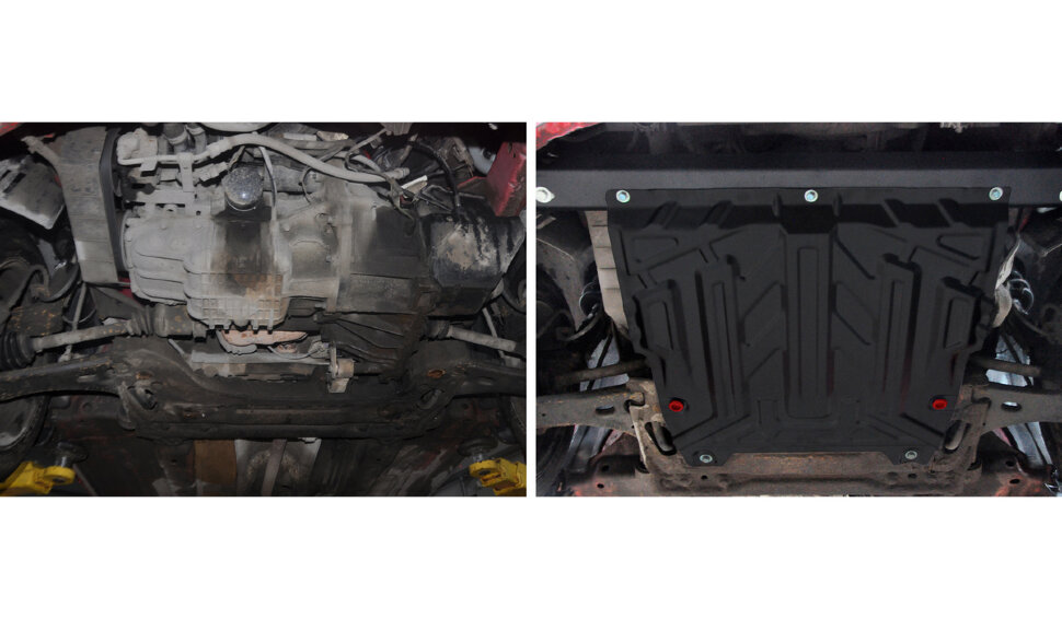 Защита картера и КПП АвтоБроня для Ford Fusion 2002-2012, штампованная, сталь 1.5 мм, с крепежом, 111.01806.3