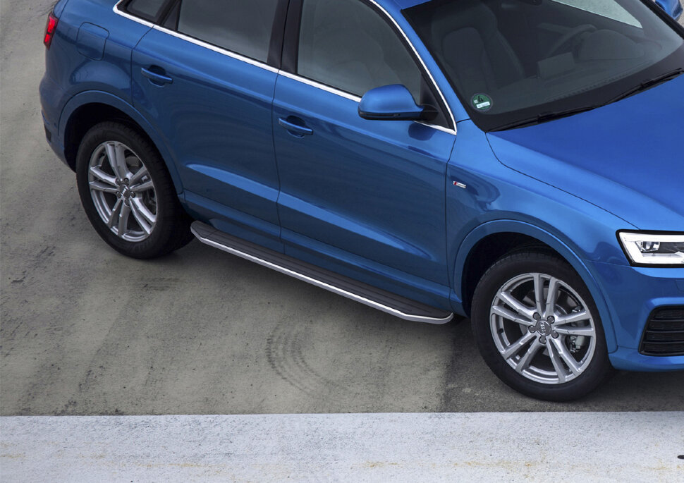 Пороги площадки (подножки) "Premium" Rival для Audi Q3 I 2011-2018, 173 см, 2 шт., алюминий, A173ALP.0301.1 в официальном интернет магазине