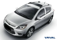 Пороги на автомобиль (подножки) "Premium" Rival для Lifan X50 2015-н.в., 173 см, 2 шт., алюминий, A173ALP.3303.1