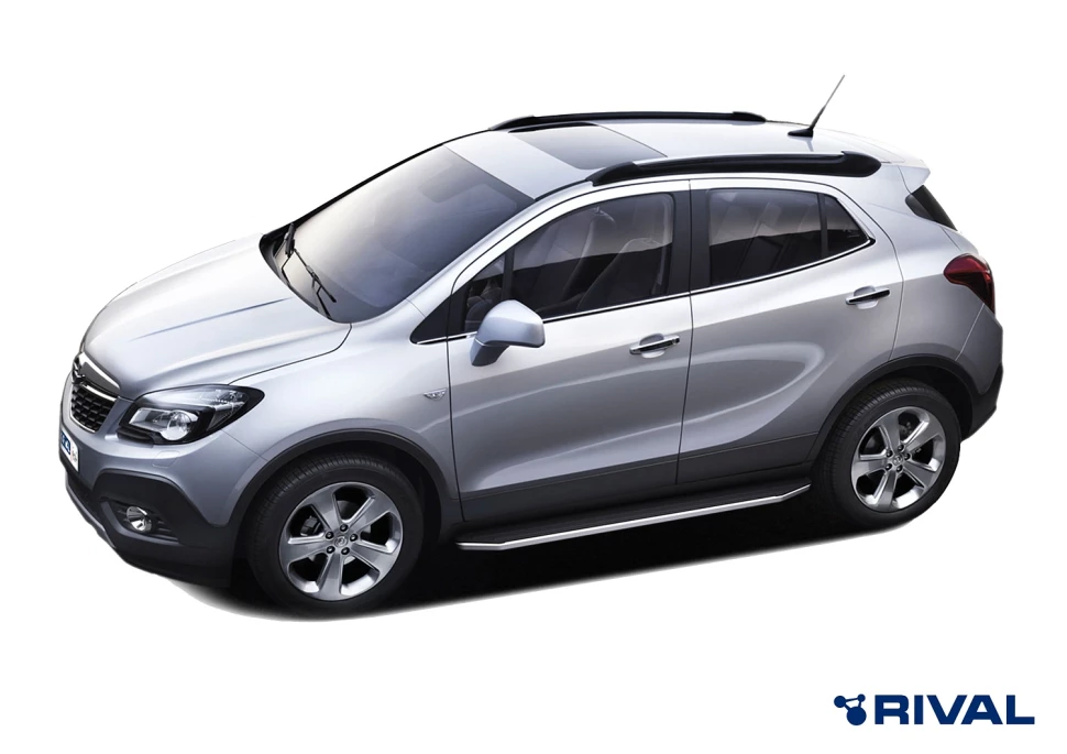 Пороги на автомобиль (подножки) "Premium" Rival для Chevrolet Tracker III 2013-2015, 160 см, 2 шт., алюминий, A160ALP.4202.1