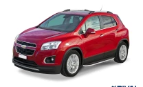 Пороги на автомобиль (подножки) "Premium" Rival для Chevrolet Tracker III 2013-2015, 160 см, 2 шт., алюминий, A160ALP.4202.1
