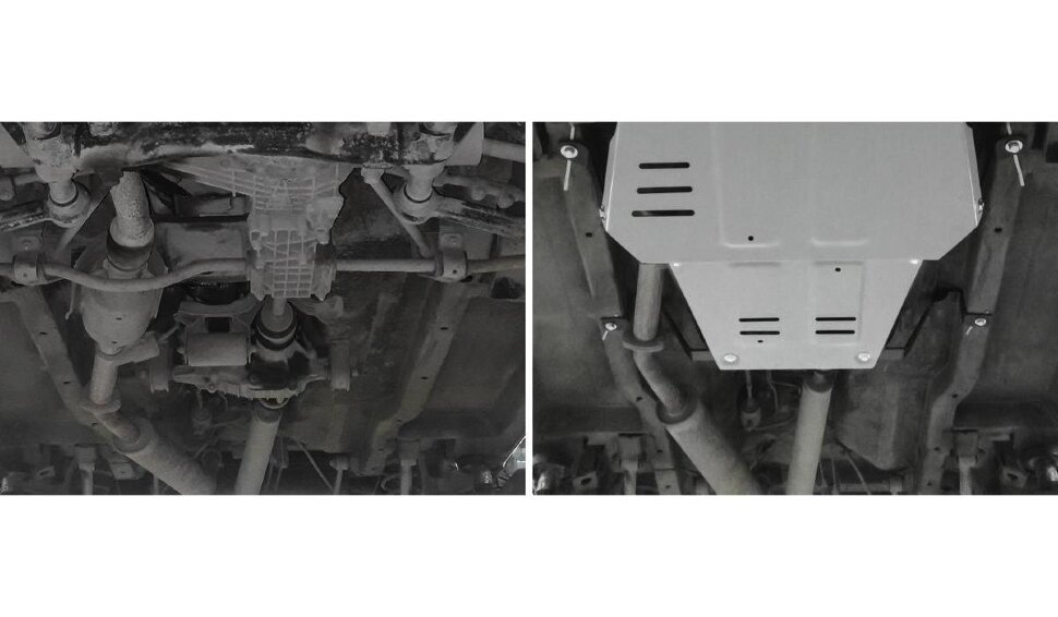 Защита РК Rival для ВАЗ 2121 (4x4) 1977-2021 (устанавл-ся совместно с 333.6041.1), штампованная, алюминий 3 мм, с крепежом, 333.6042.1