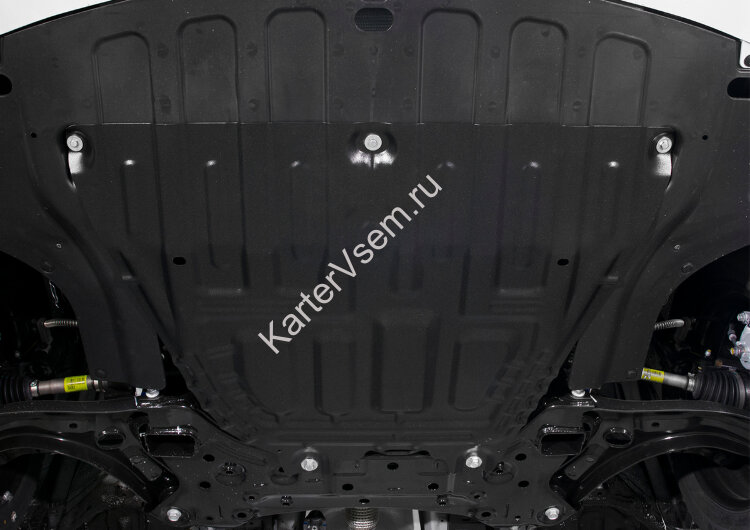 Защита картера и КПП АвтоБроня для Kia Rio X хэтчбек 2020-н.в., штампованная, сталь 1.5 мм, с крепежом, 111.02370.1