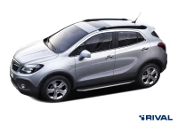 Пороги на автомобиль (подножки) "Premium" Rival для Opel Mokka 2012-2016, 160 см, 2 шт., алюминий, A160ALP.4202.1