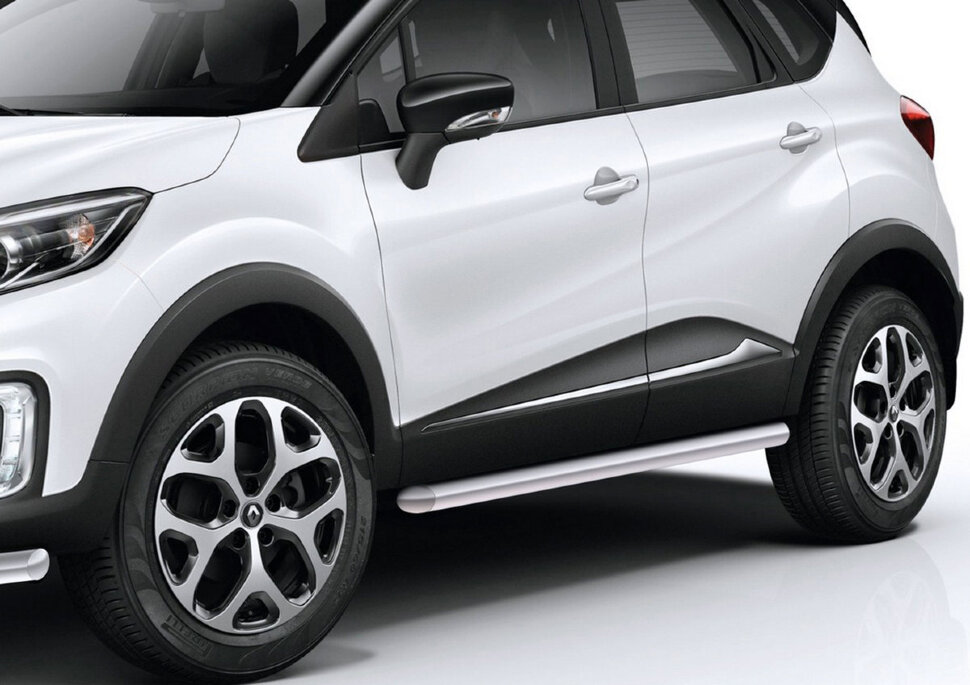 Защита порогов d57 Rival для Renault Kaptur 2016-2020, нерж. сталь, 2 шт., R.4704.003 с доставкой по всей России