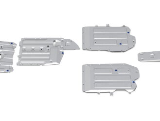 Защита радиатора, картера, КПП, РК, топливного бака и редуктора Rival для BMW X6 G06 (xDrive M50i) 2019-н.в., штампованная, алюминий 3 мм, с крепежом, 5 частей, K333.0534.1