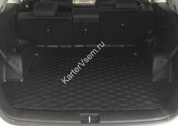 Коврик в багажник автомобиля Rival для Kia Sorento III поколение Prime (сложенный 3 ряд, 7 мест) 2015-2020, полиуретан, 12804004