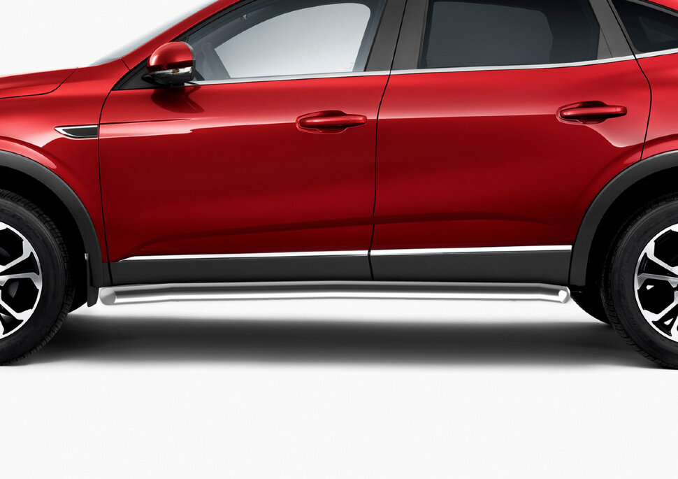 Защита порогов d57 Rival для Renault Arkana 2019-н.в., нерж. сталь, 2 шт., R.4705.004 с доставкой по всей России