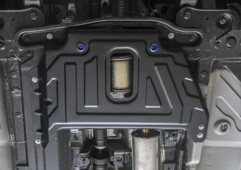 Защита кислородного датчика Rival для Renault Duster II 4WD 2021-н.в., сталь 1.8 мм, с крепежом, штампованная, 111.4725.3