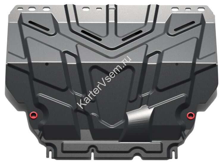 Защита картера и КПП АвтоБроня для Ford Kuga I 2008-2013, штампованная, сталь 1.5 мм, с крепежом, 111.01850.1